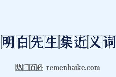 明白先生集近义词是什么意思的图片